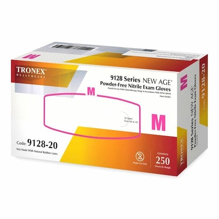 New Age 9128 Series Disposable Gloves, Nitrile, Powder-Free, M, 2500 PK, Violet Blue 9128-20